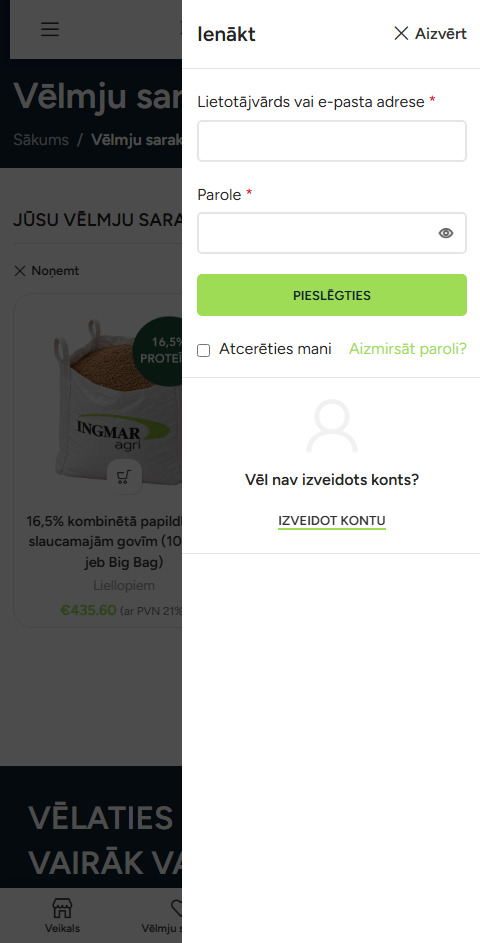IngmarAgri.eu lietotāja profils