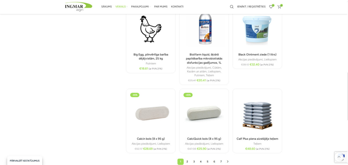 Ingmaragri.eu pieejamie produkti