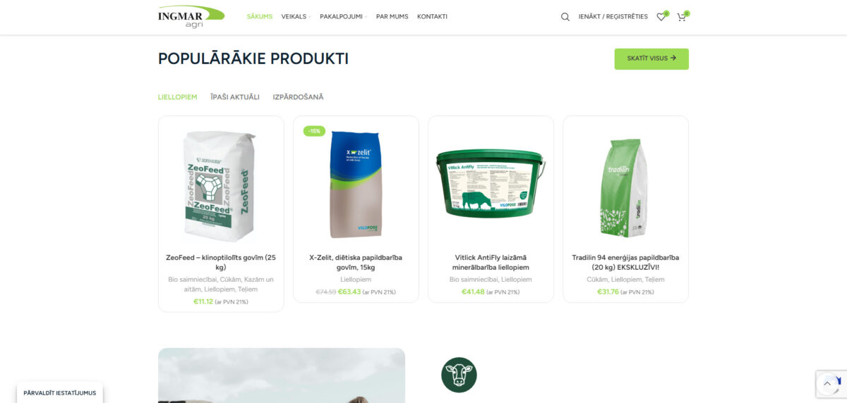 Ingmaragri.eu populārākie produkti