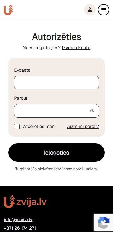 Uzvija.lv lietotāja profils